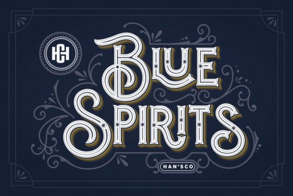 Blue Spirits Font for Vintage Web Design